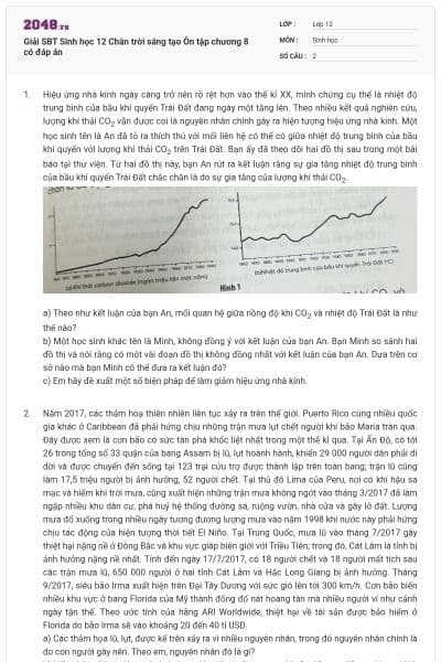 Giải SBT Sinh học 12 Chân trời sáng tạo Ôn tập chương 8 có đáp án