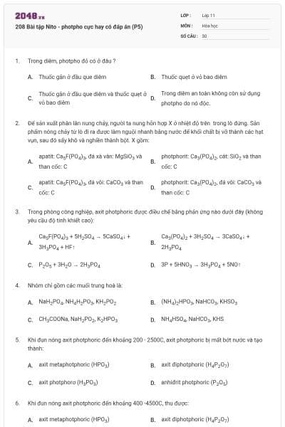 208 Bài tập Nito - photpho cực hay có đáp án (P5)