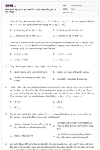 Đề thi thử thpt quốc gia môn Vật Lí cực hay có lời giải chi tiết (P29)