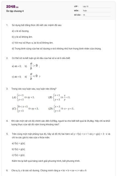 Ôn tập chương 4