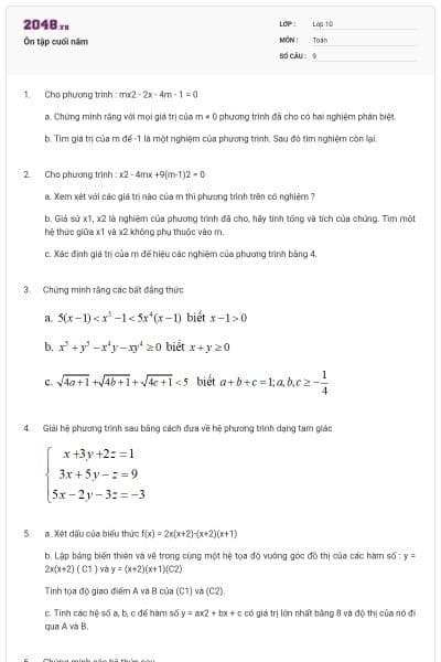 Ôn tập cuối năm