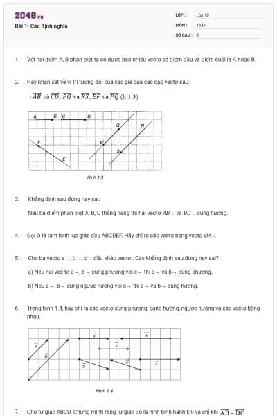 Bài 1: Các định nghĩa