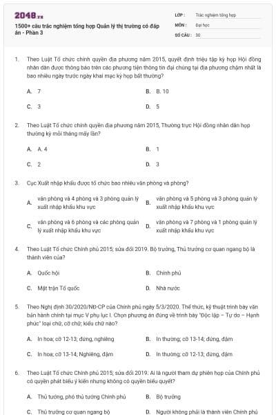 1500+ câu trắc nghiệm tổng hợp Quản lý thị trường có đáp án - Phần 3