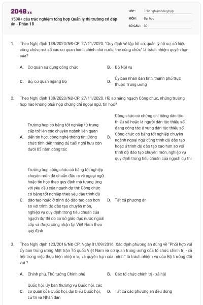 1500+ câu trắc nghiệm tổng hợp Quản lý thị trường có đáp án - Phần 18