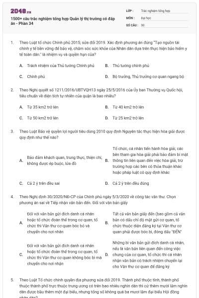 1500+ câu trắc nghiệm tổng hợp Quản lý thị trường có đáp án - Phần 34
