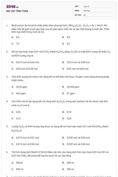 BÀI TẬP TÍNH TOÁN