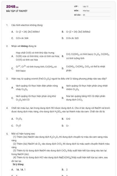 BÀI TẬP LÝ THUYẾT