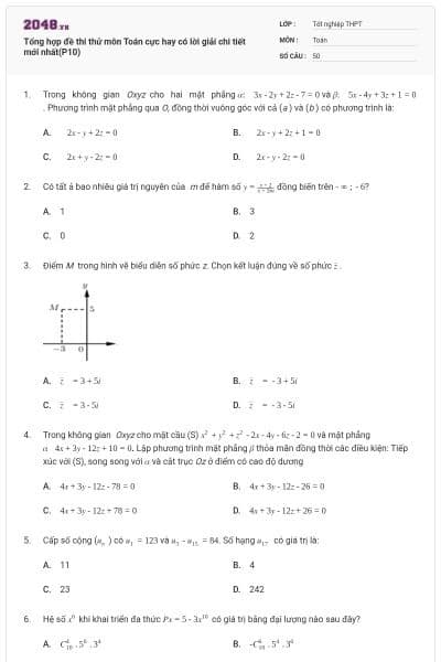 Tổng hợp đề thi thử môn Toán cực hay có lời giải chi tiết mới nhất(P10)