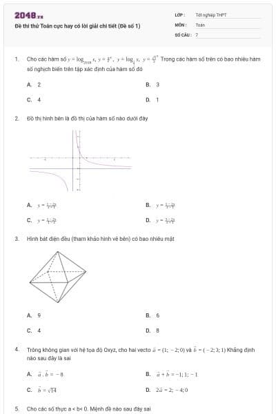 Đề thi thử Toán cực hay có lời giải chi tiết (Đề số 1)