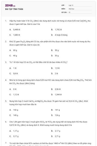 BÀI TẬP TÍNH TOÁN