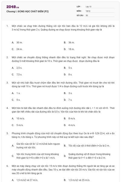 Chương I. ĐỘNG HỌC CHẤT ĐIỂM (P2)