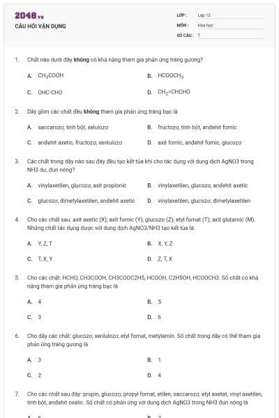 CÂU HỎI VẬN DỤNG