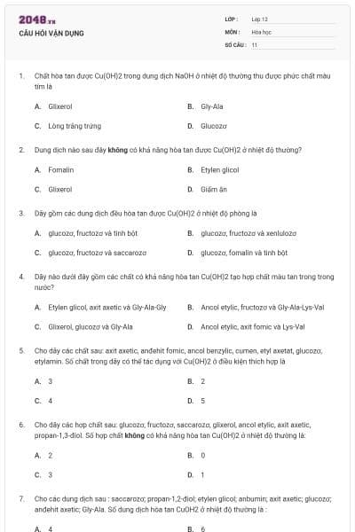 CÂU HỎI VẬN DỤNG