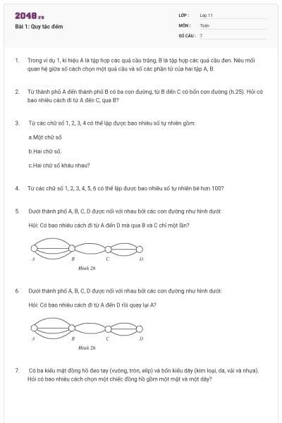 Bài 1: Quy tắc đếm