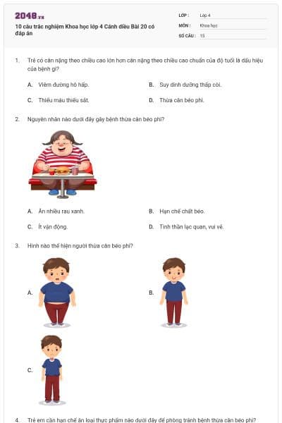 10 câu trắc nghiệm Khoa học lớp 4 Cánh diều Bài 20 có đáp án