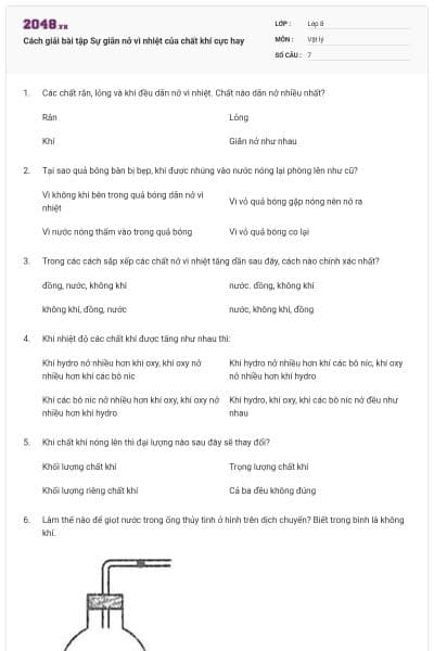 Cách giải bài tập Sự giãn nở vì nhiệt của chất khí cực hay