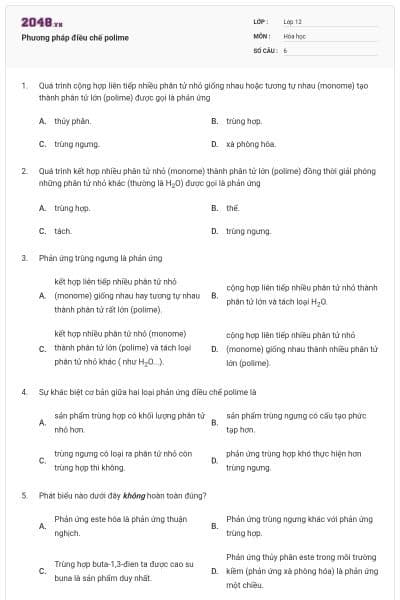 Phương pháp điều chế polime