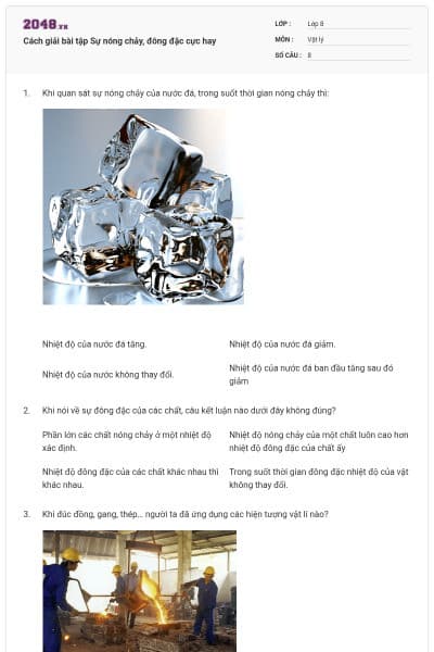 Cách giải bài tập Sự nóng chảy, đông đặc cực hay