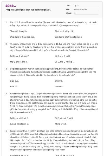 Pháp luật với sự phát triển của đất nước (phần 1)