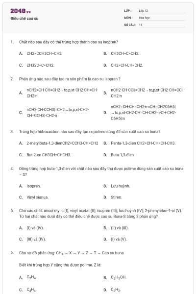 Điều chế cao su