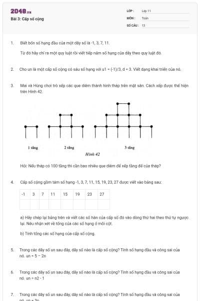 Bài 3: Cấp số cộng