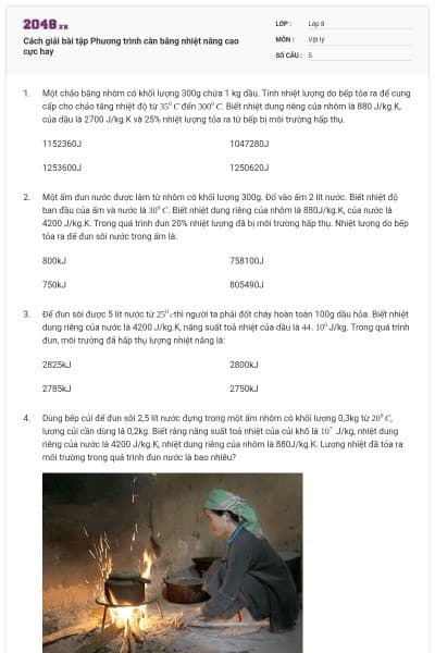Cách giải bài tập Phương trình cân bằng nhiệt nâng cao cực hay