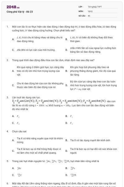 Công phá Vật lý - Đề 23