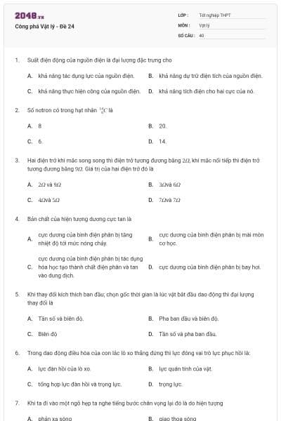 Công phá Vật lý - Đề 24