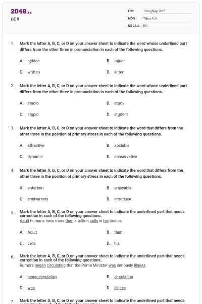 ĐỀ 9