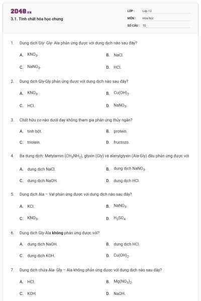 3.1. Tính chất hóa học chung