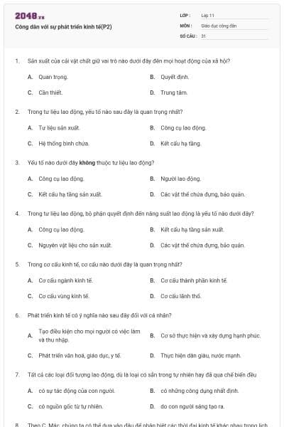 Công dân với sự phát triển kinh tế(P2)