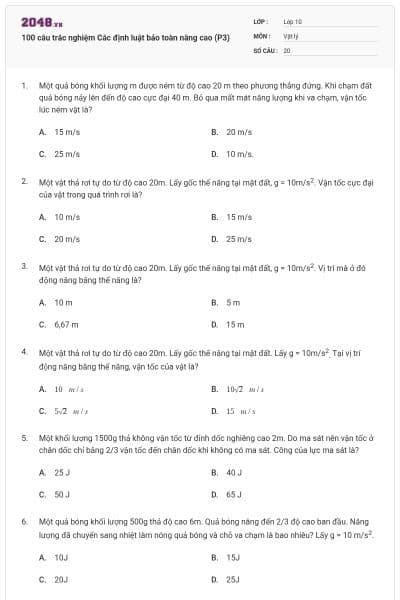 100 câu trắc nghiệm Các định luật bảo toàn nâng cao (P3)