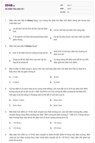 ĐỀ KIỂM TRA HỌC KÌ I