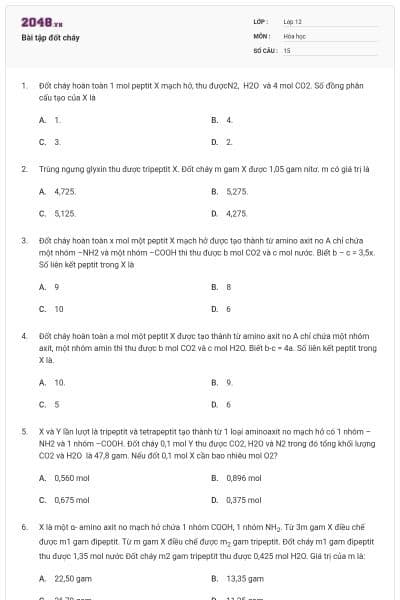 Bài tập đốt cháy