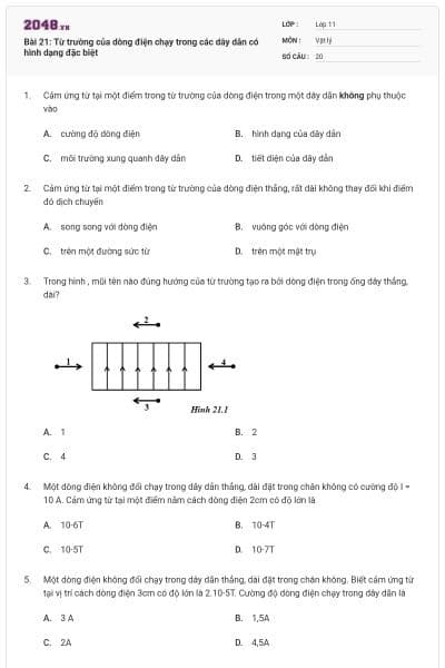 Bài 21: Từ trường của dòng điện chạy trong các dây dẫn có hình dạng đặc biệt