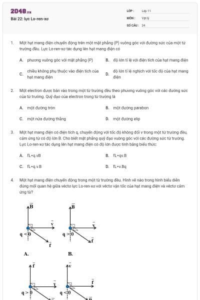 Bài 22: lực Lo-ren-xơ