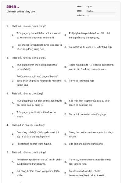 Lí thuyết polime nâng cao