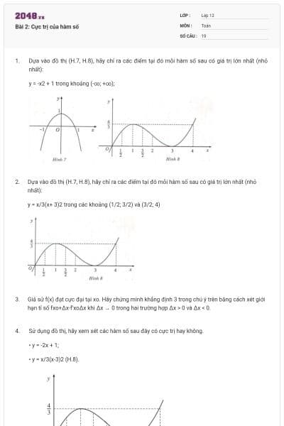 Bài 2: Cực trị của hàm số