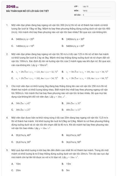 BÀI TOÁN ĐẠN NỔ CÓ LỜI GIẢI CHI TIẾT