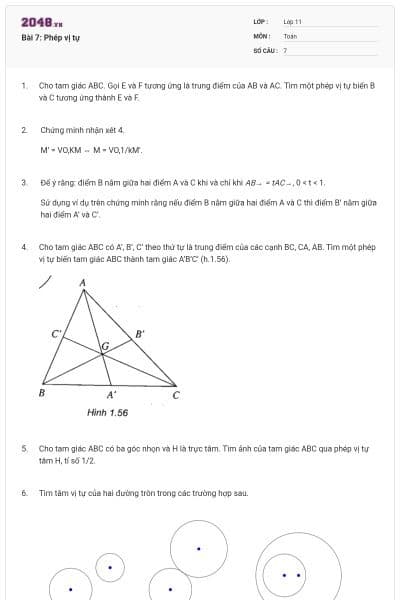 Bài 7: Phép vị tự