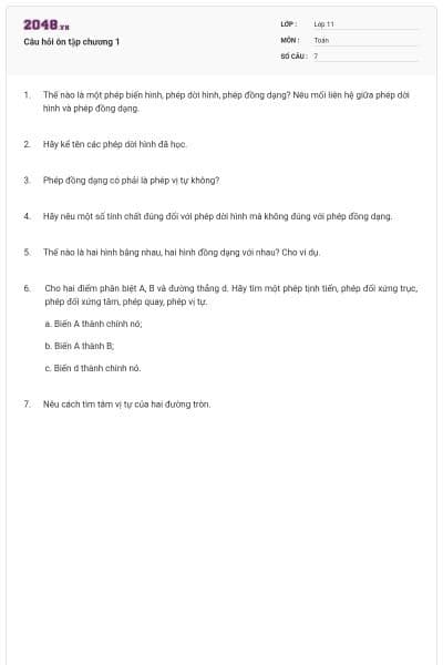 Câu hỏi ôn tập chương 1