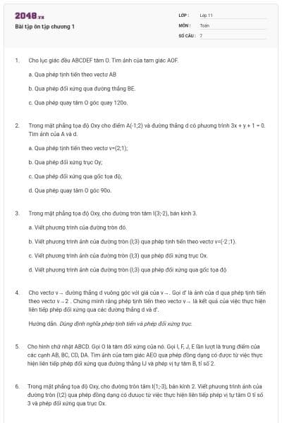 Bài tập ôn tập chương 1