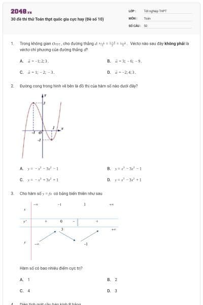 30 đề thi thử Toán thpt quốc gia cực hay (Đề số 10)