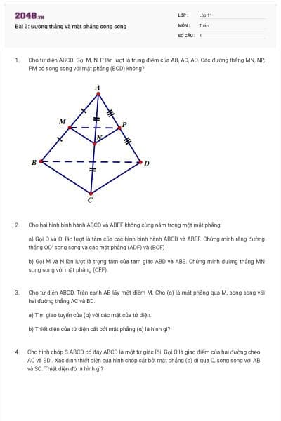 Bài 3: Đường thẳng và mặt phẳng song song
