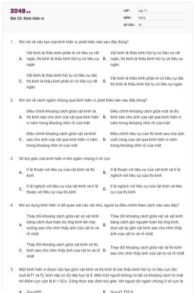 Bài 33: Kính hiển vi