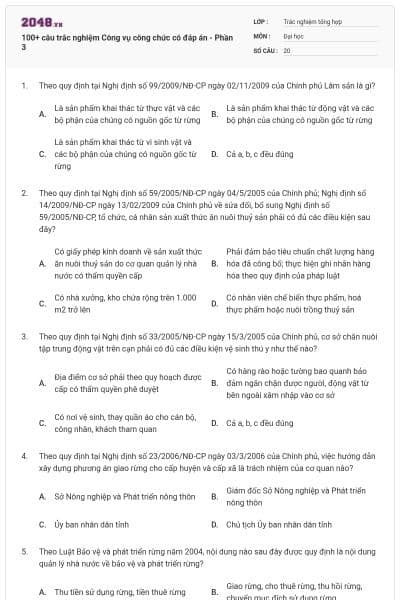 100+ câu trắc nghiệm Công vụ công chức có đáp án - Phần 3