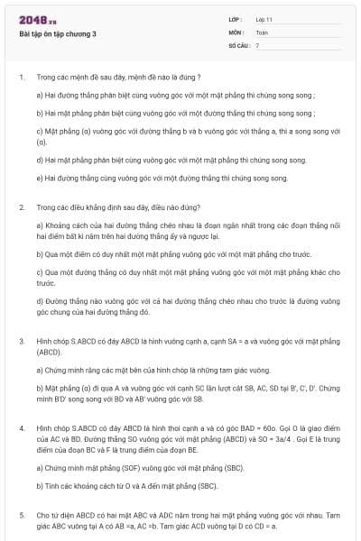 Bài tập ôn tập chương 3