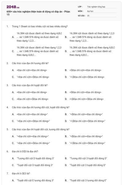 600+ câu trắc nghiệm Điện toán di động có đáp án - Phần 15