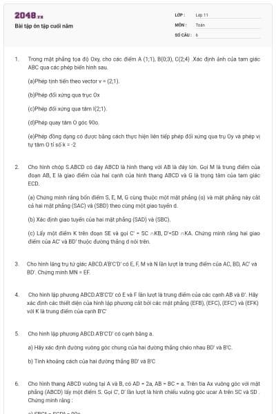 Bài tập ôn tập cuối năm