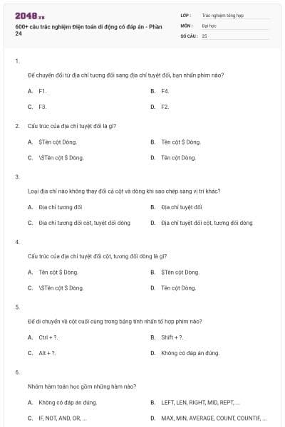 600+ câu trắc nghiệm Điện toán di động có đáp án - Phần 24
